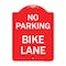 Signmission Designer Series Sign-No Parking Bike Lane, Red & White Aluminum Sign, 18" x 24", RW-1824-23629 A-DES-RW-1824-23629 - alternate 1